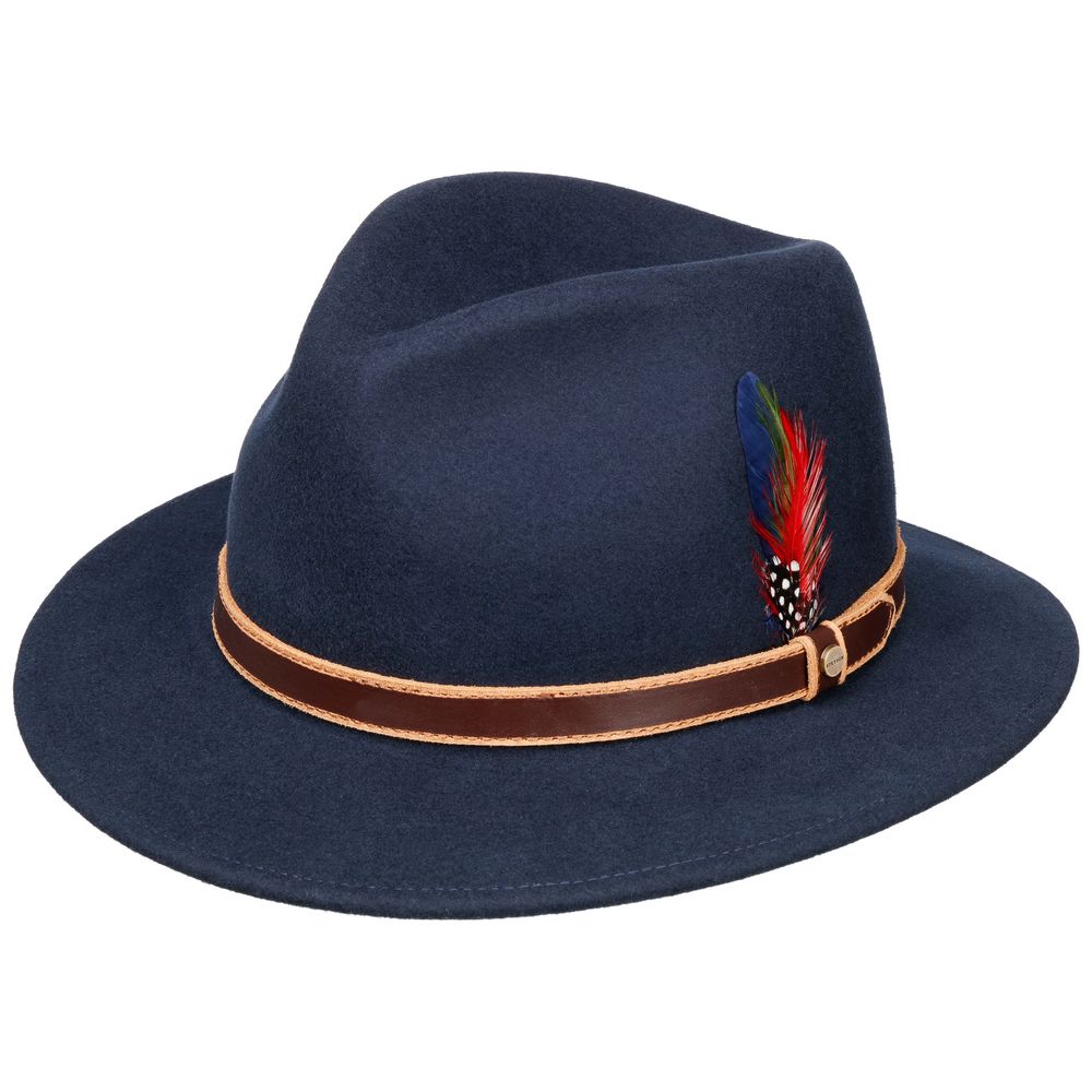 Stetson Aussie Traveller Woolfelt Hat Navy/Gun - XXL (63 cm) - Traveller Hat fra Stetson hos The Prince Webshop