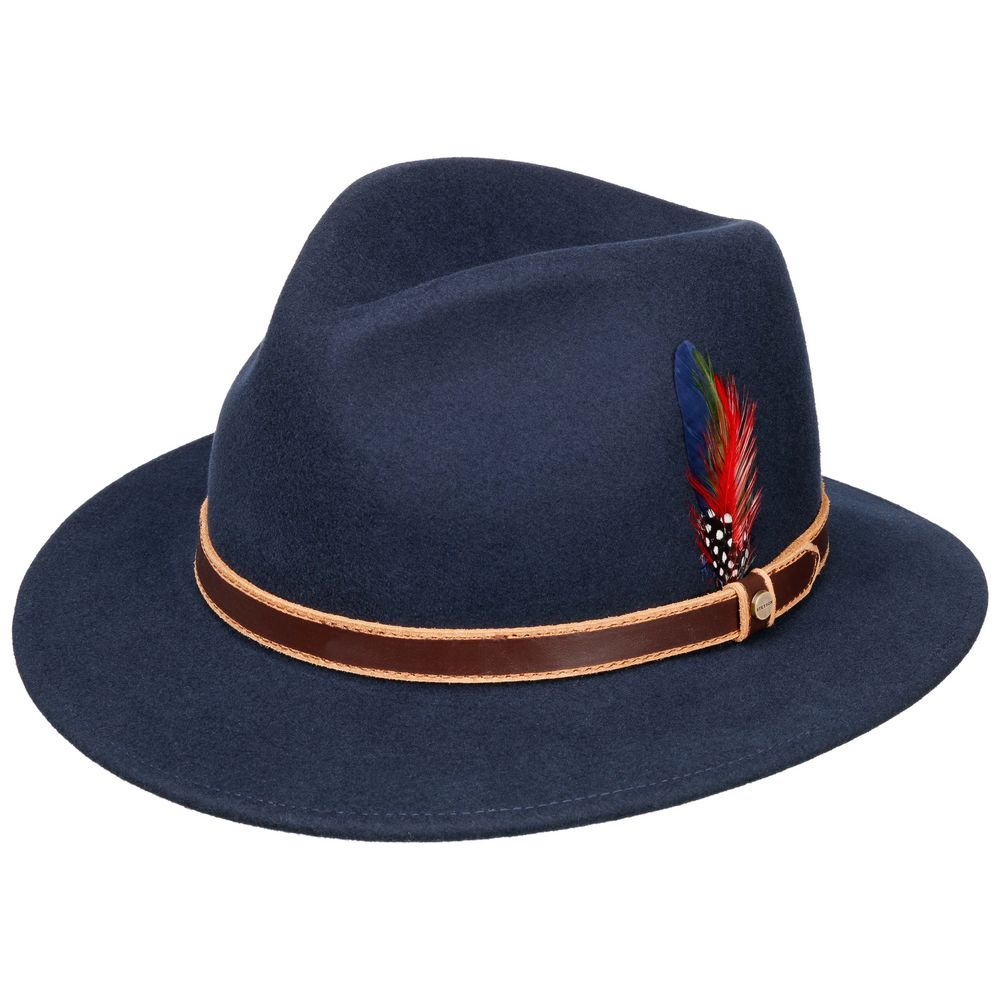 Stetson Aussie Traveller Woolfelt Hat - Navy/Gun - Traveller Hat fra Stetson hos The Prince Webshop