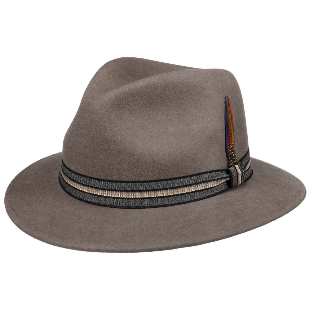 Stetson Aussie Traveller Woolfelt Hat - Khaki - Traveller Hat fra Stetson hos The Prince Webshop
