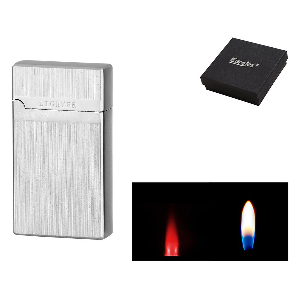 Eurojet Cigaret Lighter Duo Flame - Børstet Alu - Lighter fra Eurojet hos The Prince Webshop