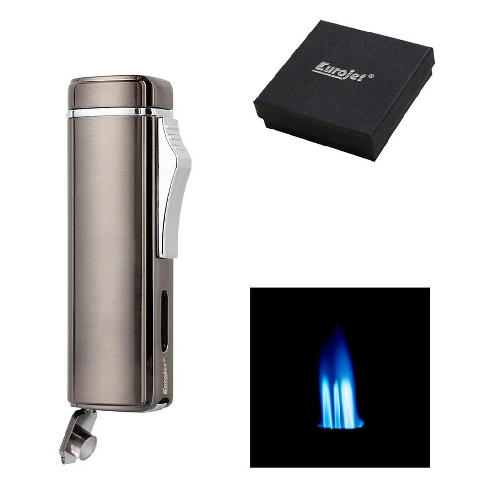 Eurojet Cigar 3X Jet Lighter med Puncher - Dark Gunmetal - Lighter fra Eurojet hos The Prince Webshop