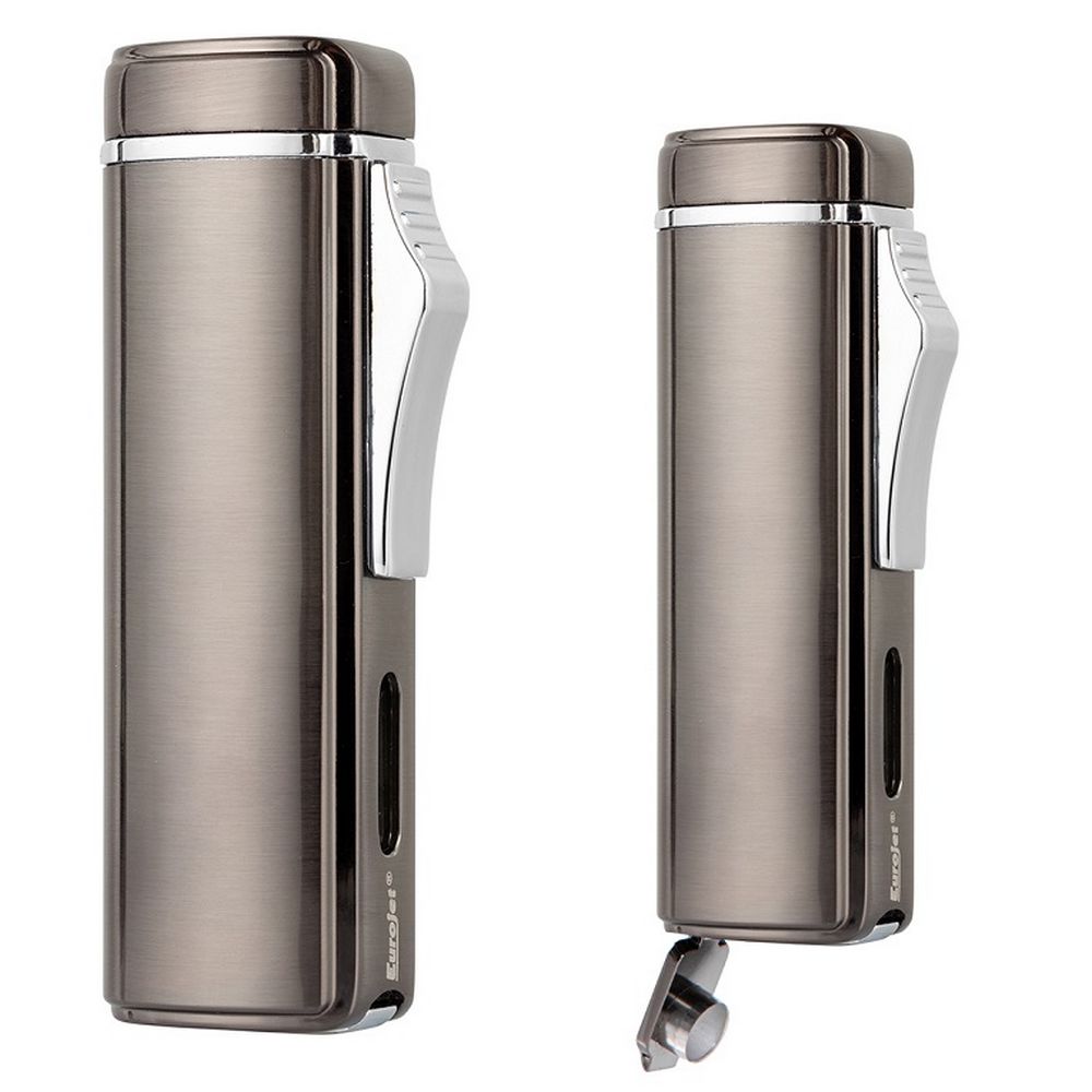 Eurojet Cigar 3X Jet Lighter med Puncher - Dark Gunmetal - Lighter fra Eurojet hos The Prince Webshop