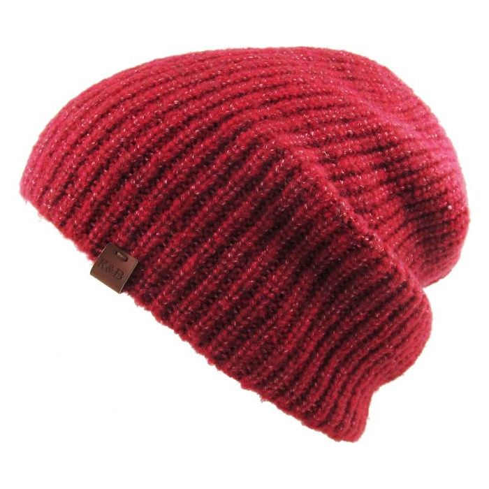 Rød Ribbed Heather Slouchy Beanie Hue - Hue fra Ethos hos The Prince Webshop