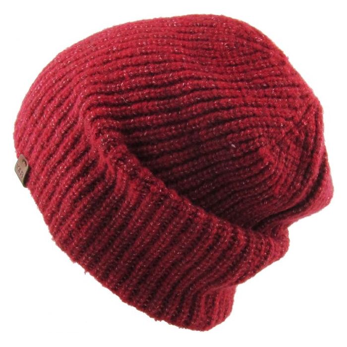 Rød Ribbed Heather Slouchy Beanie Hue - Hue fra Ethos hos The Prince Webshop