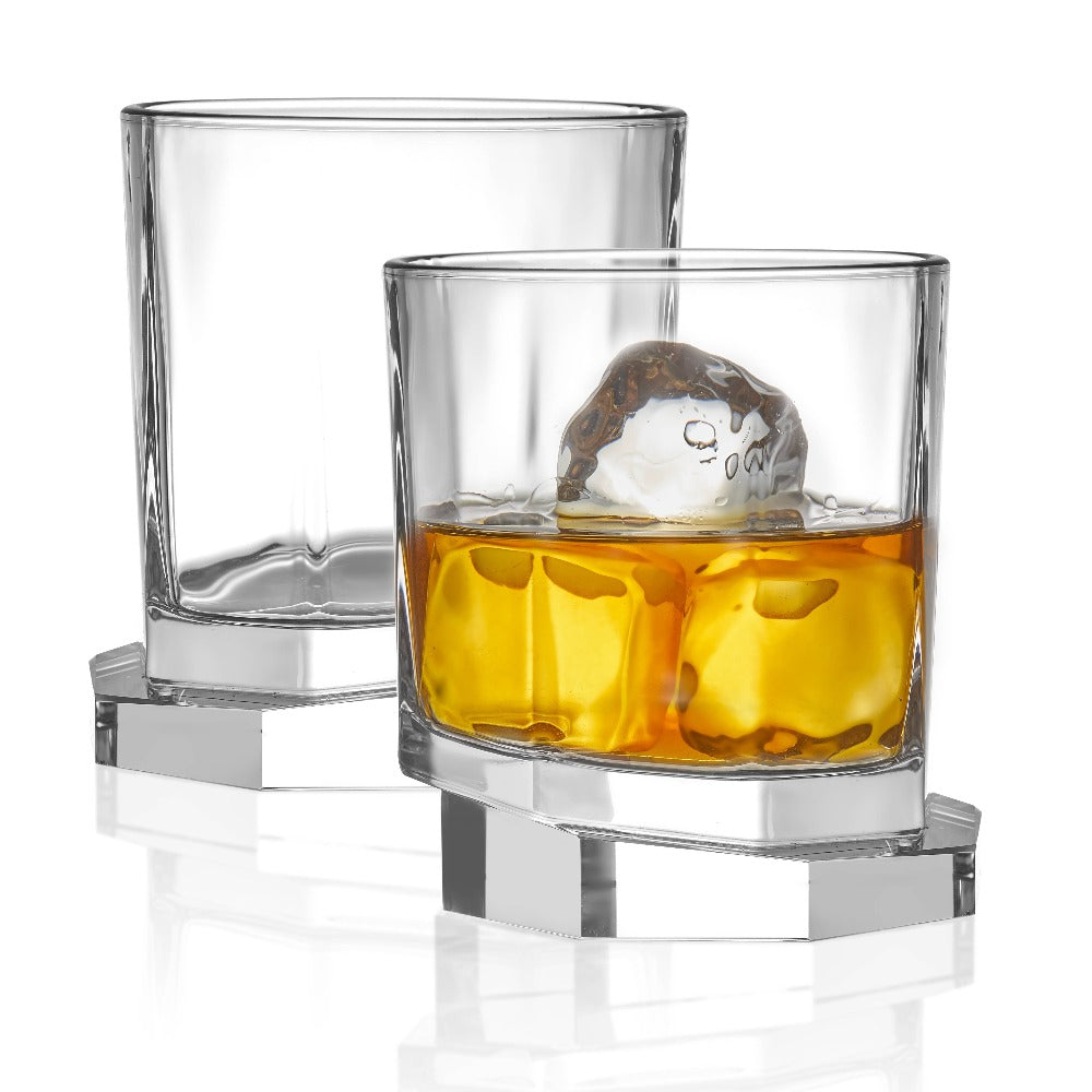 JoyJolt - Aqua Vitae Octagon Whiskey Glas - Sæt af 2 - Whiskey Glas fra JoyJolt USA hos The Prince Webshop
