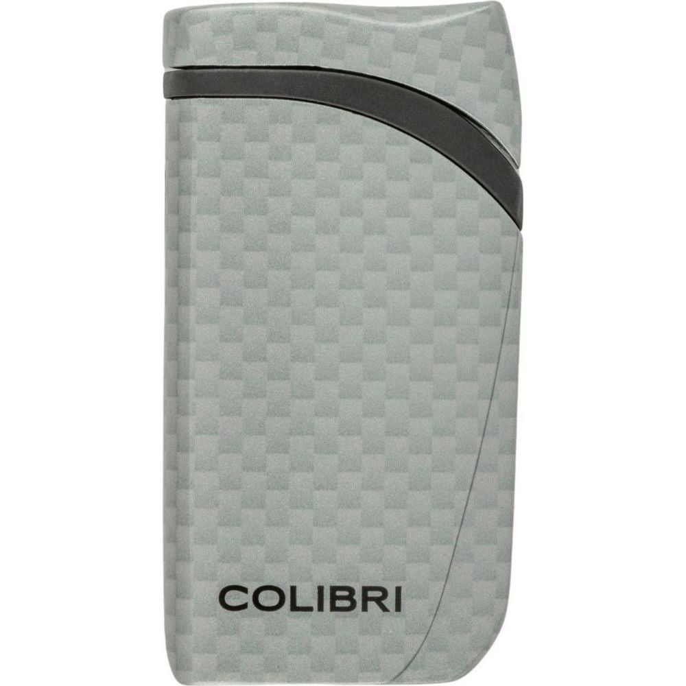 COLIBRI lighter Falcon II - silver carbon angled jet flame - Lighter fra Colibri hos The Prince Webshop