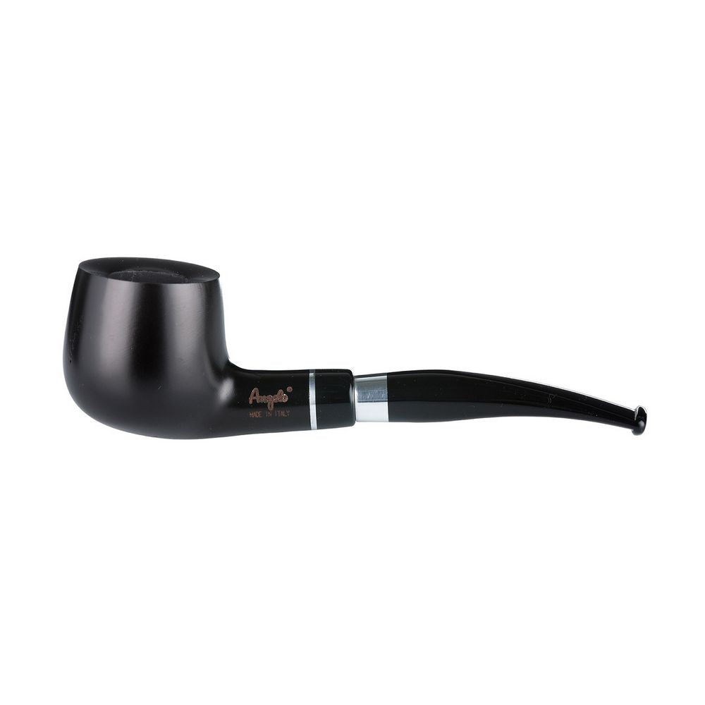 Angelo Lux Pipe - Black Matt Smooth - Slightly bent with Ring