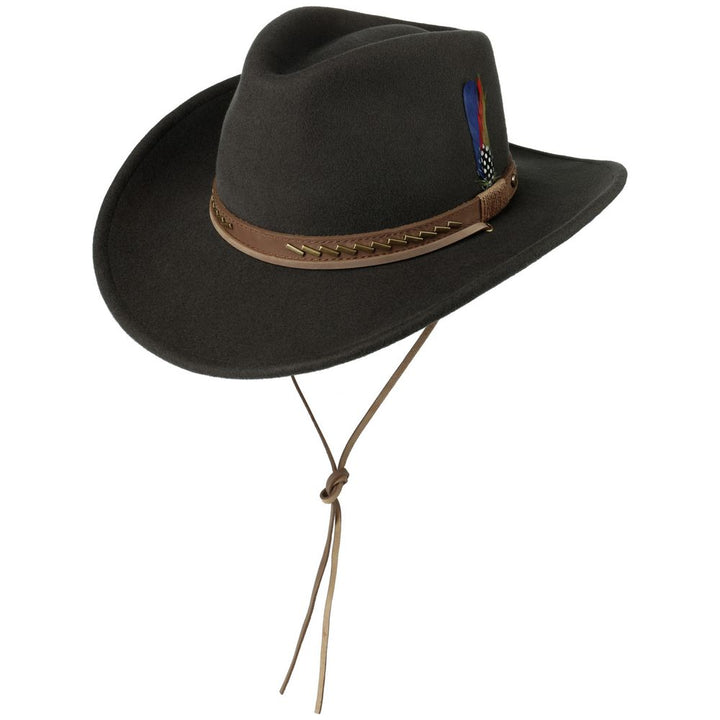 Stetson Western Woolfelt Cowboy Hat Koksgrå - S (55 cm) - Western Hat fra Stetson hos The Prince Webshop