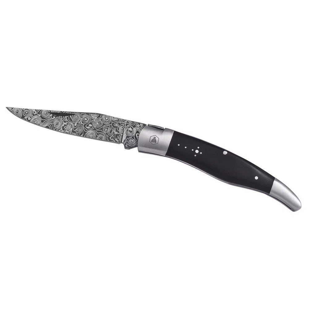 Laguiole Folding Knife - Damascus Black