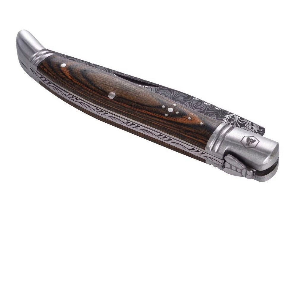 Laguiole Folding Knife - Damascus Pakka