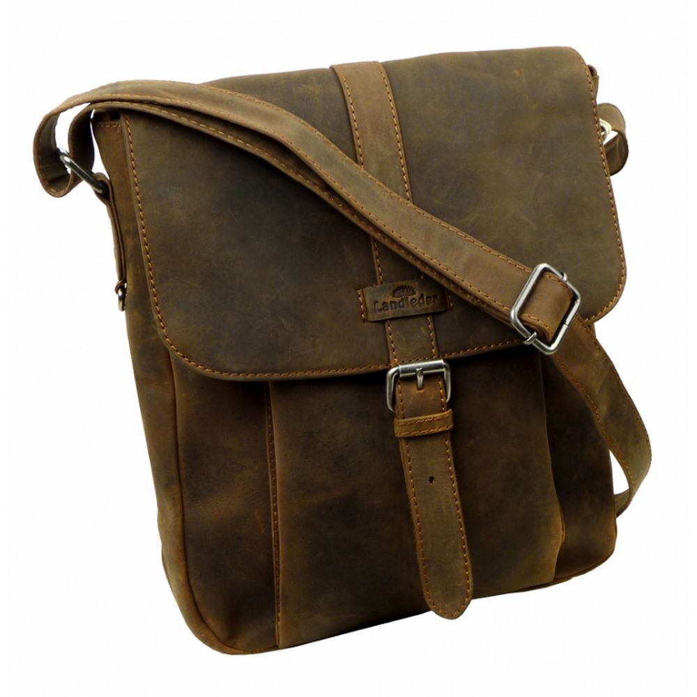 Landleder Oldschool Messenger Bag - Western Stil Læder Taske - Taske fra Landleder hos The Prince Webshop