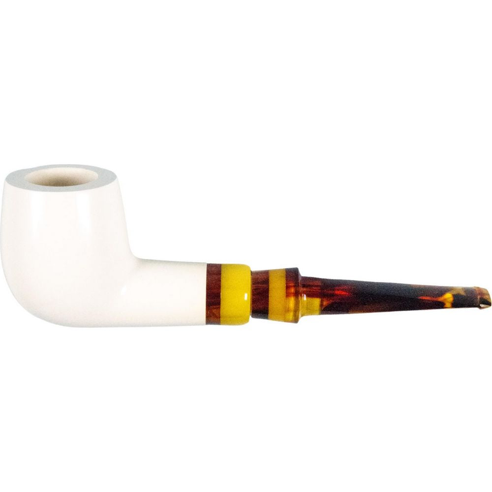 Wiener Merskumspibe Zebra med Brunt Mundstykke - Pibe fra Strambach Pipes Vienna hos The Prince Webshop