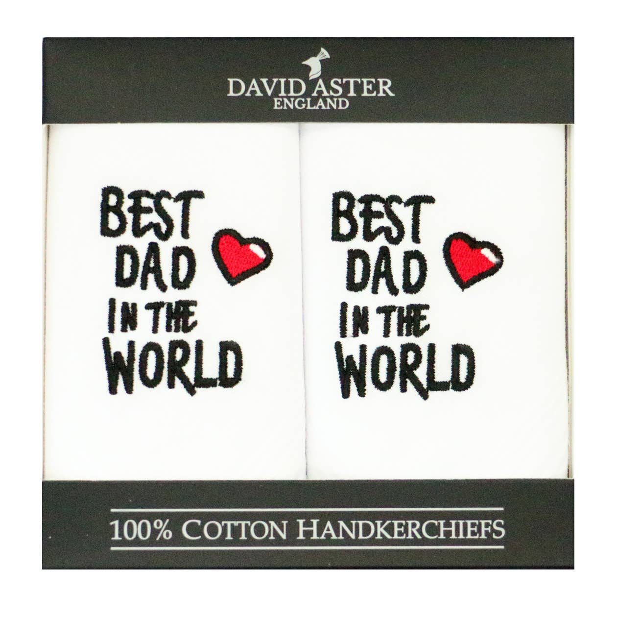 Best Dad In The World Embroidered Handkerchiefs -  fra Dalaco - incorporating David Aster hos The Prince Webshop