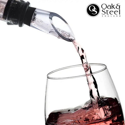 Oak & Steel - 5-in-1 Deluxe Stainless Steel Wine Accessory Gift Set - Vin Sæt fra Oak & Steel hos The Prince Webshop