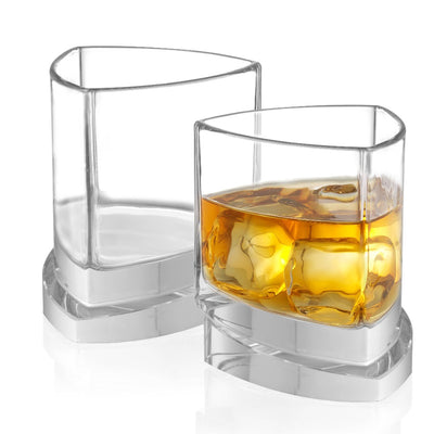 JoyJolt - Aqua Vitae Triangle Whiskey Glas - Sæt af 2 - Whiskey Glas fra JoyJolt USA hos The Prince Webshop