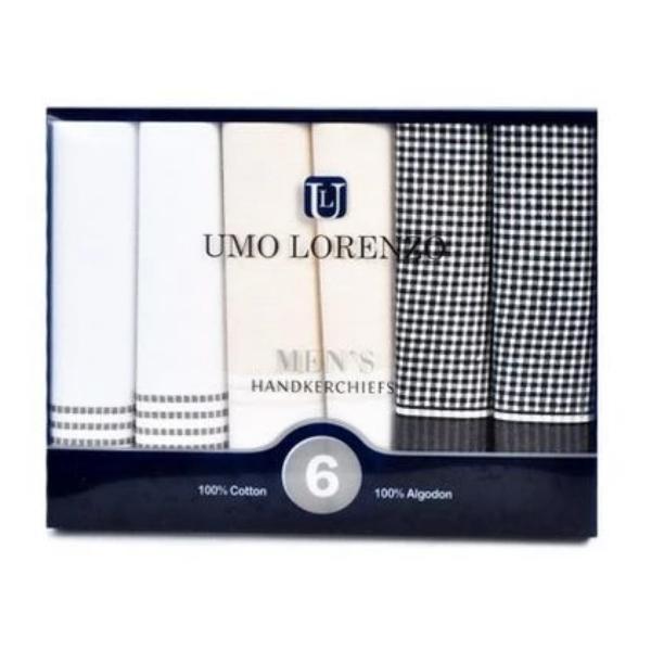 6 stk. Lommetørklæder i 100% Bomuld - Moderne Mix - Lommetørklæde fra Umo Lorenzo hos The Prince Webshop
