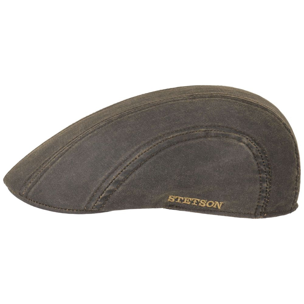 Stetson Vintage Ivy Cap - Brunt Oilskin Look - Flat Cap fra Stetson hos The Prince Webshop