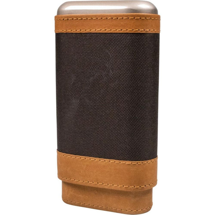 Elegant Læder Cigar Etui i 2-Tone Brun - til 3 Cigarer - Cigar Etui fra The Prince's Own hos The Prince Webshop