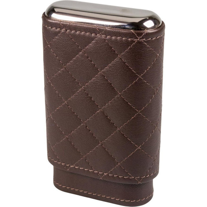 Spektakulært Læder Cigar Etui i Brun Honeycomb - til 3 Cigarer - Cigar Etui fra The Prince's Own hos The Prince Webshop