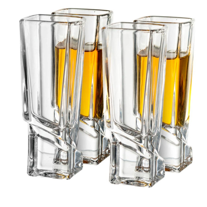 JoyJolt - Carre Square Heavy Base Shot Glas - Sæt af 4 - Shotglas fra JoyJolt USA hos The Prince Webshop