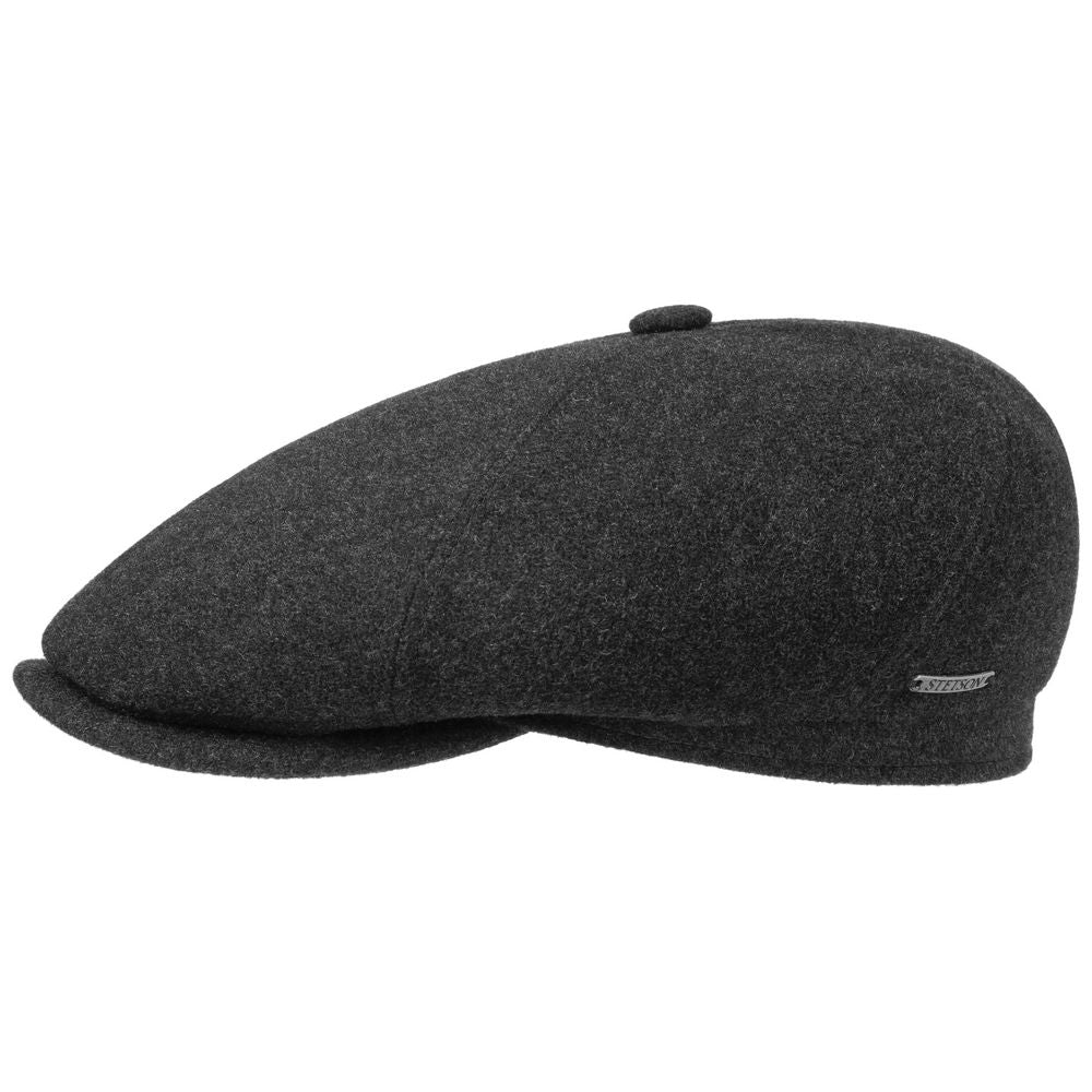 Stetson 6-panel Cap Wool/Cashmere Antracit - S (55 cm) - Flat Cap fra Stetson hos The Prince Webshop