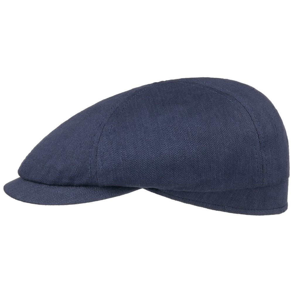 Stetson 6-panel Cap Linned - Blå Sildeben - Flat Cap fra Stetson hos The Prince Webshop