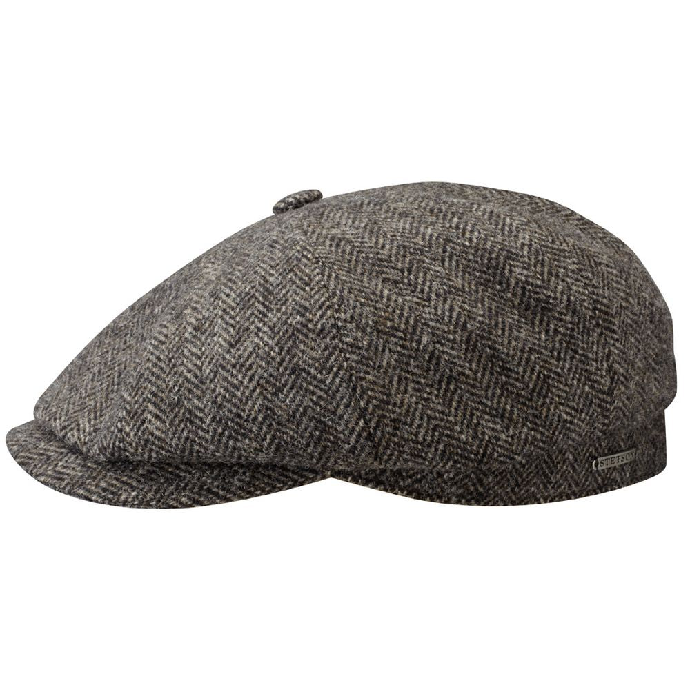 Stetson Hatteras Lysegrå Sildeben Uld Flat Cap - Flat Cap fra Stetson hos The Prince Webshop