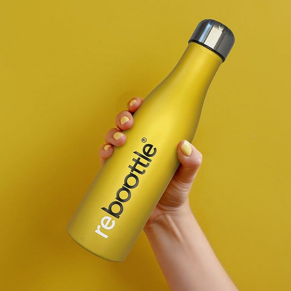 Rebootle Gul Thermo Flaske - 500 ml - Flasks fra REBOOTLE hos The Prince Webshop