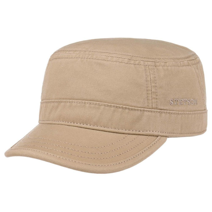 Sandfarvet Stetson Army Cap i 100% Bomuld - Army Cap fra Stetson hos The Prince Webshop