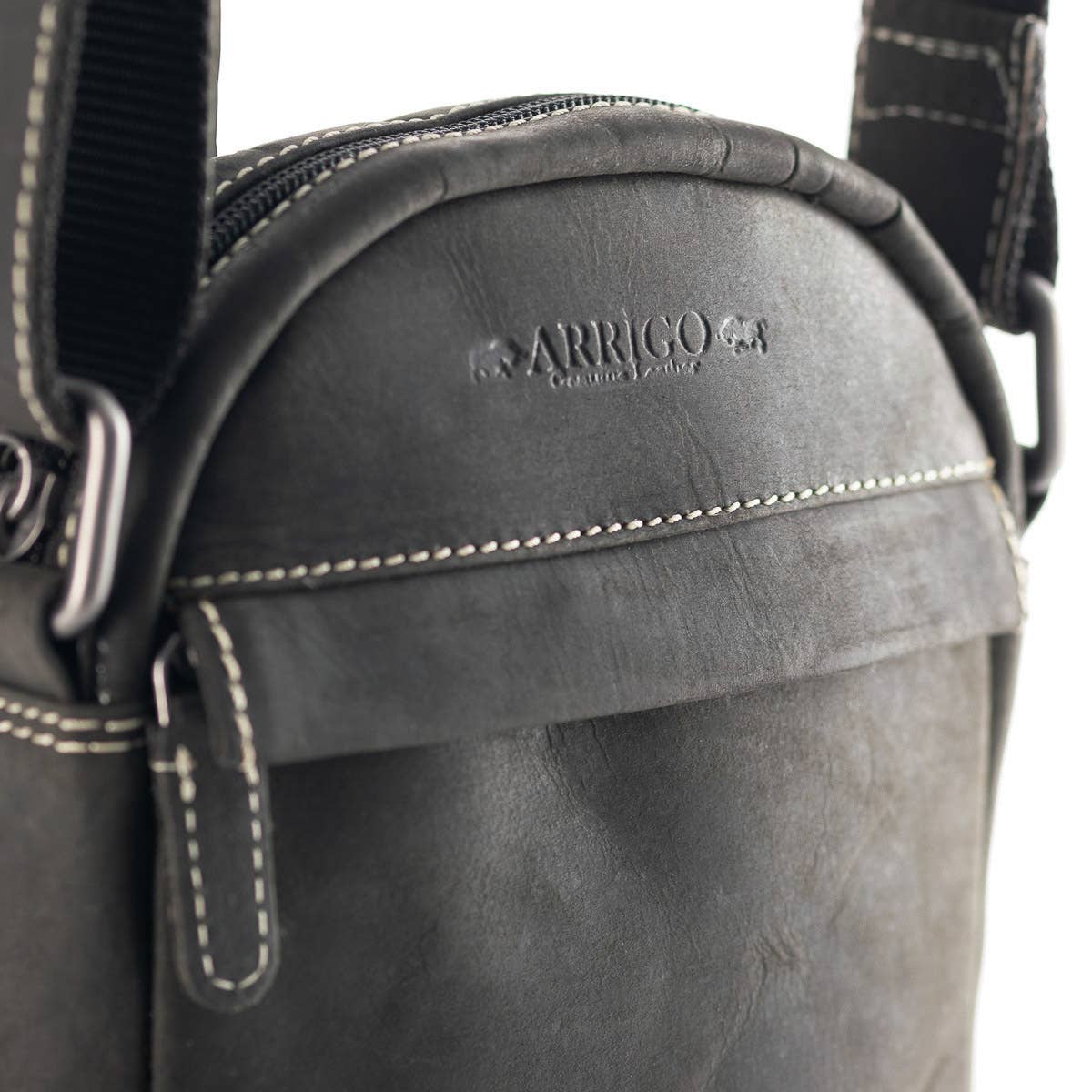 Arrigo Shoulder &amp; Crossbody Bag - Buffalo Leather - Black