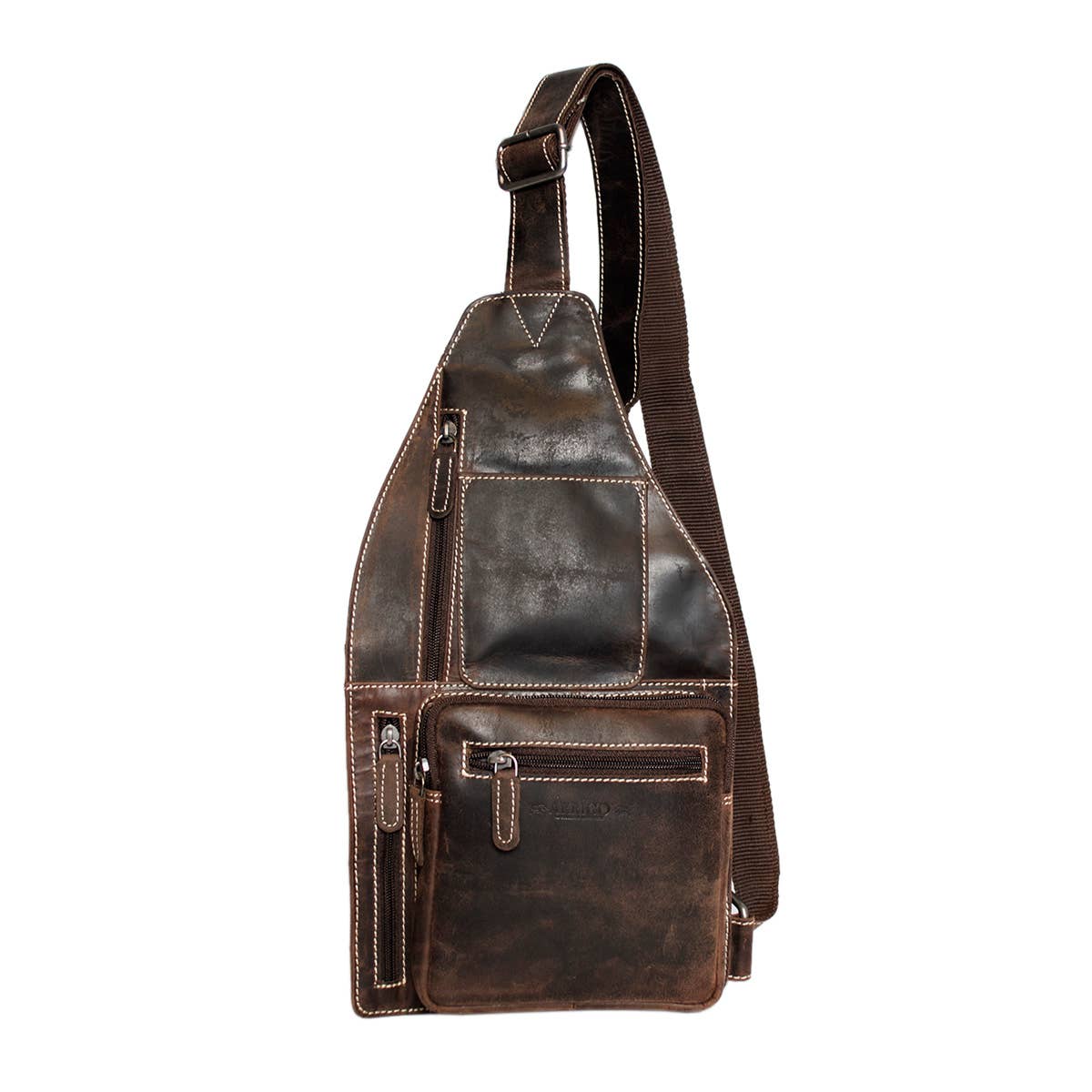 Arrigo Crossbody Shoulder Bag Buffalo Leather - 3 Colours: Donkerbruin -  fra Arrigo hos The Prince Webshop