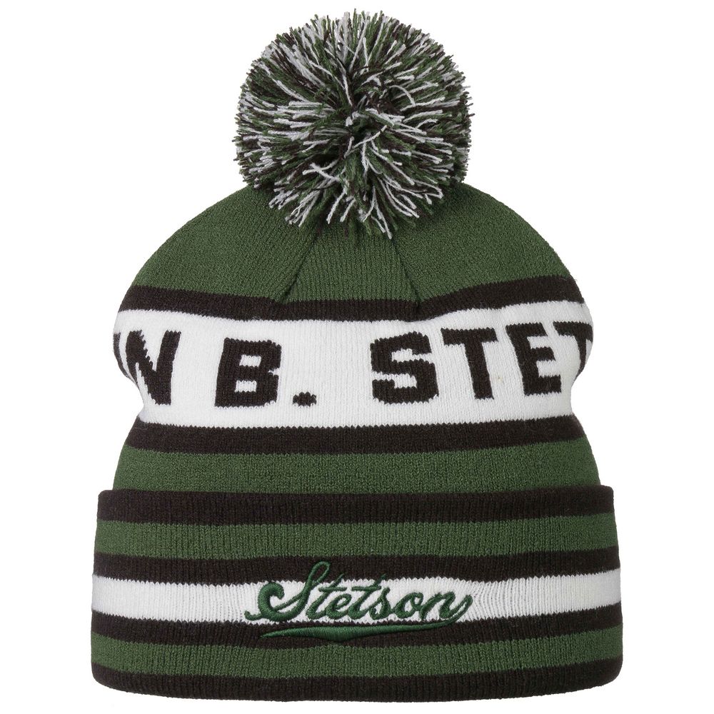 Stetson Signature Beanie Pompom Hue - Grøn - Hue fra Stetson hos The Prince Webshop