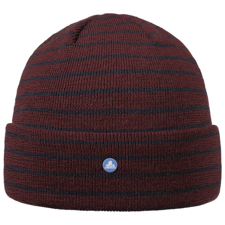 Hammaburg Blå & Bordeaux Stribet Beanie Hue & Halstørklæde - Hue & Halstørklæde fra Hammaburg hos The Prince Webshop