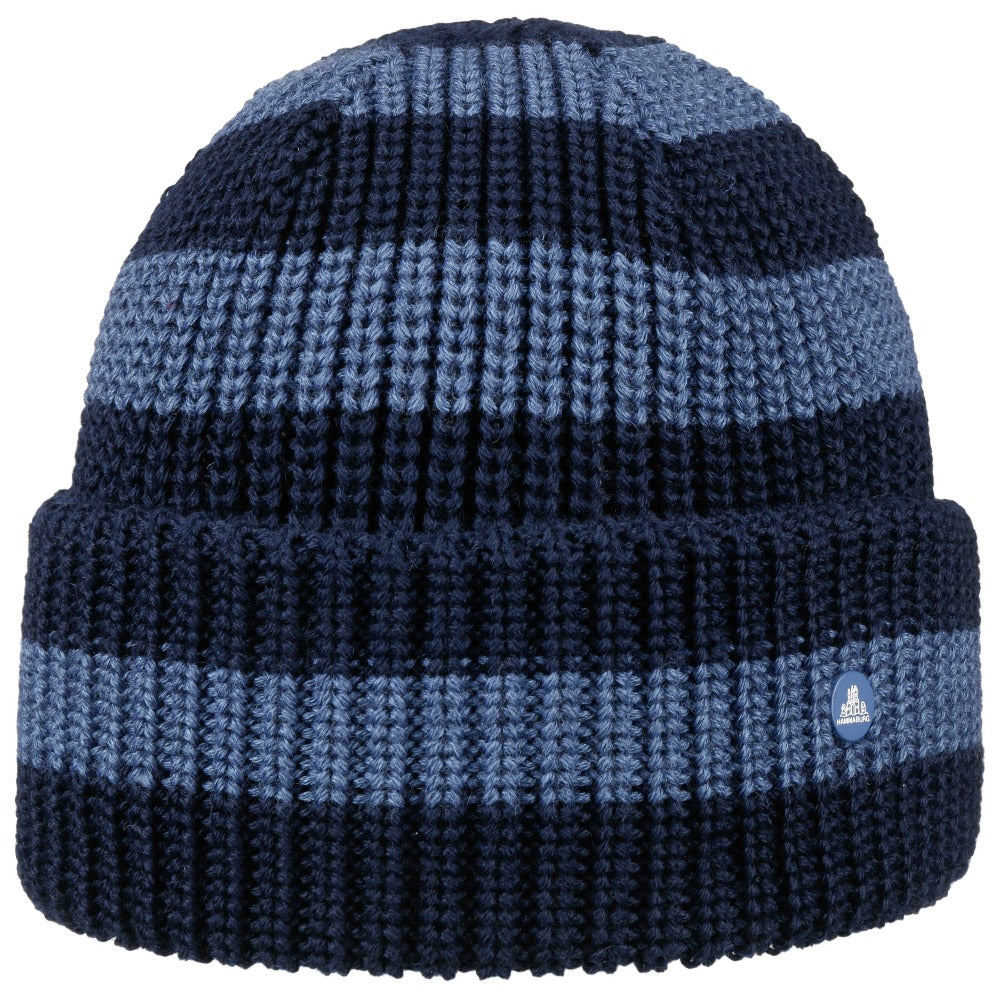 HAMMABURG BEANIE BLUE STRIPES - Marine/Himmelblå Hue - Hue fra Hammaburg hos The Prince Webshop