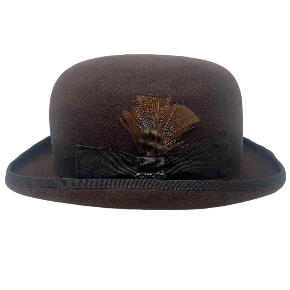 Klassisk Brun Bowler Hat - 100% Uld - Hat fra One Fresh Hat hos The Prince Webshop