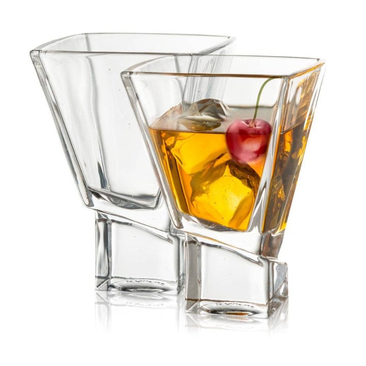 JoyJolt - Carre Square Heavy Base Martini Glas - Sæt af 2 - Cocktail Glas fra JoyJolt USA hos The Prince Webshop