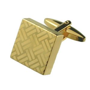 Manchetknapper Laser Weave Guld - Manchetknapper fra Uber Cuffs hos The Prince Webshop