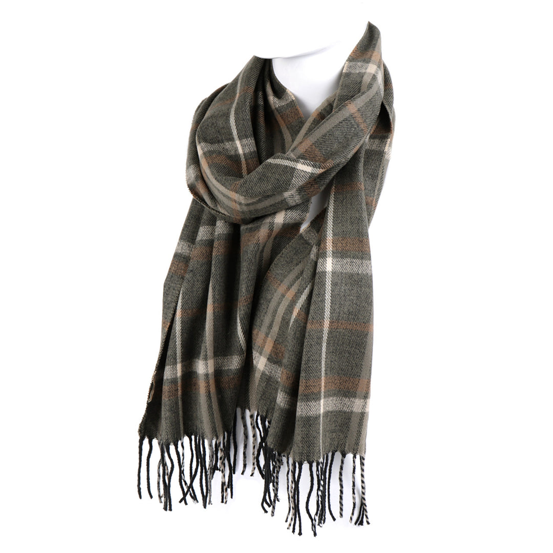 Smart Plaid Cashmere Feel Halstørklæde i Acryl - Grøn - Halstørklæde fra Umo Lorenzo hos The Prince Webshop