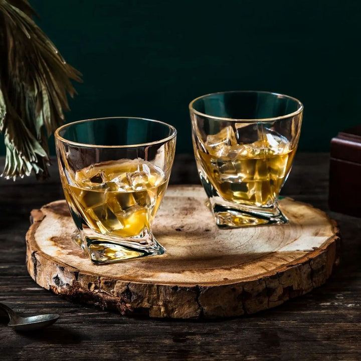 Atlas Crystal Whiskey Glasses - Sæt af 2 Whisky Glas - Whiskey Glas fra JoyJolt USA hos The Prince Webshop