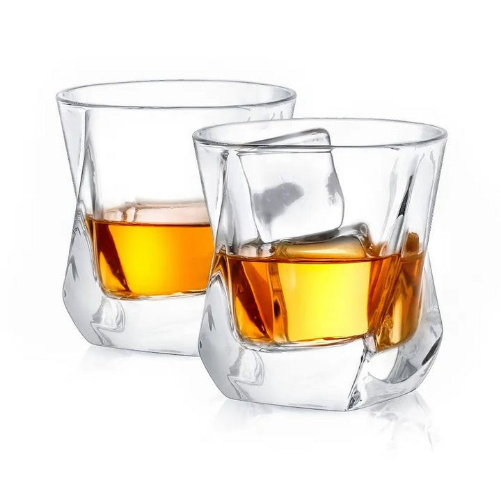 Aurora Crystal Whiskey Glasses - Sæt af 2 Whisky Glas - Whiskey Glas fra JoyJolt USA hos The Prince Webshop