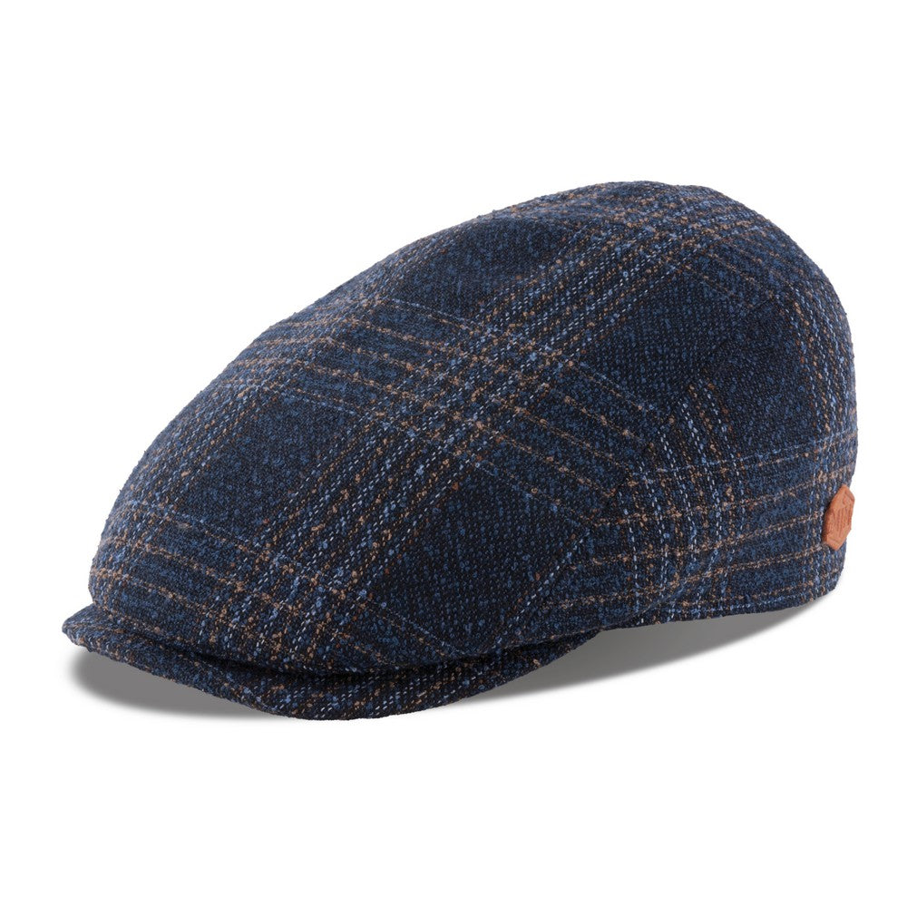 MJM BANG Flat Cap - Dark Navy Check Sixpence i Bomuldsmix - Flat Cap fra MJM Hats hos The Prince Webshop