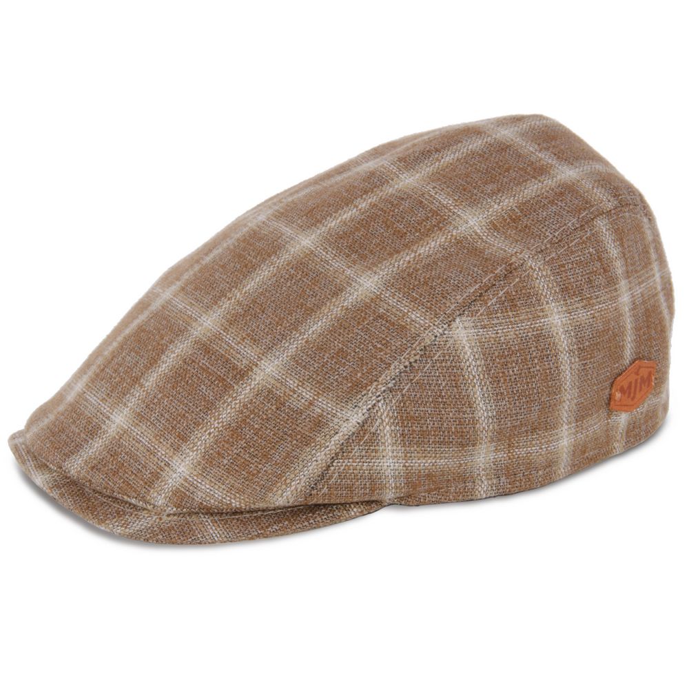 MJM BANG Flat Cap - Brun Ternet Sixpence I Bomuldsmix - Flat Cap fra MJM Hats hos The Prince Webshop