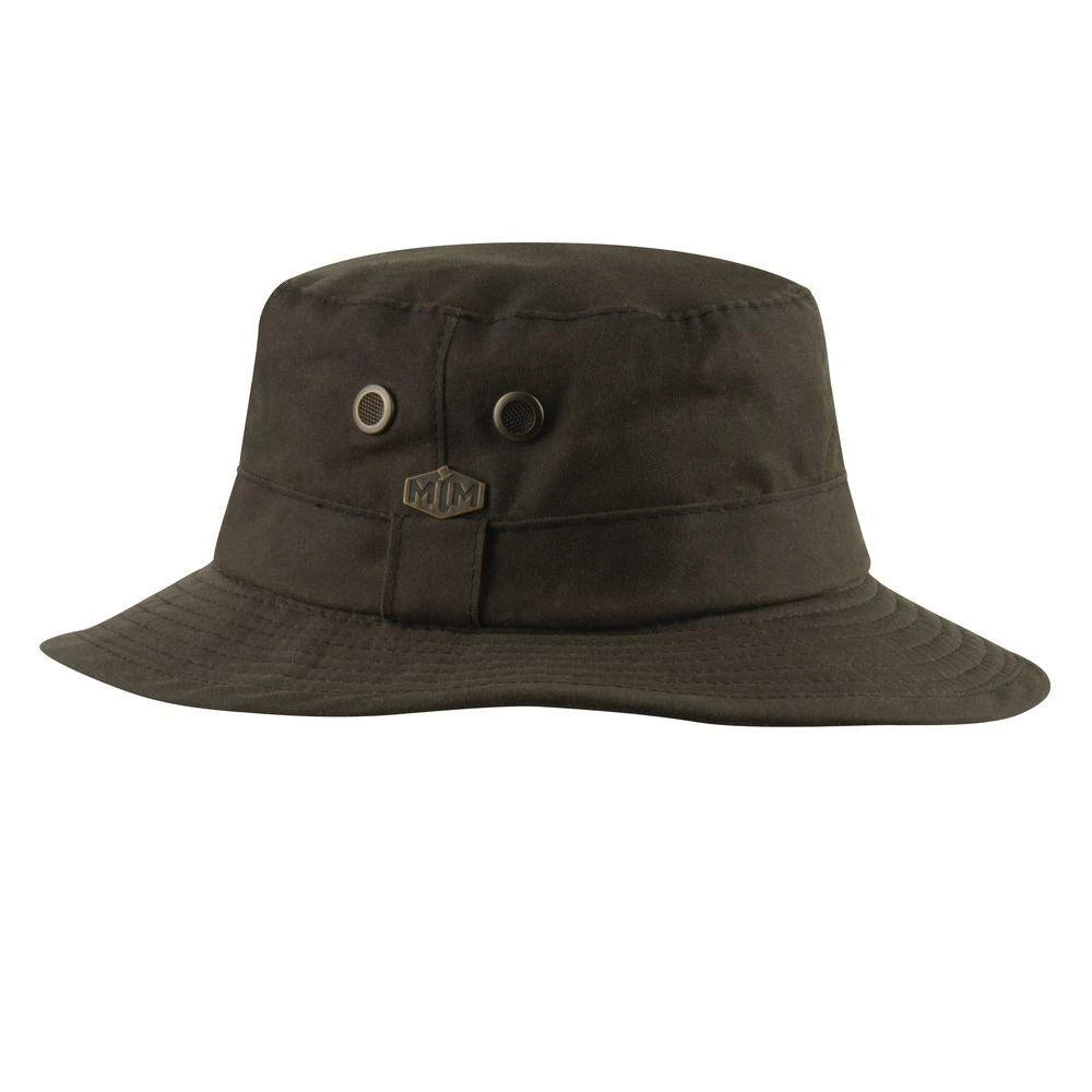 MJM Ben Oilskin Bucket Hat i Brun - S (56 cm) - Bucket Hat fra MJM Hats hos The Prince Webshop