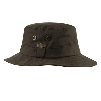MJM Ben Oilskin Bucket Hat i Brun - Bucket Hat fra MJM Hats hos The Prince Webshop