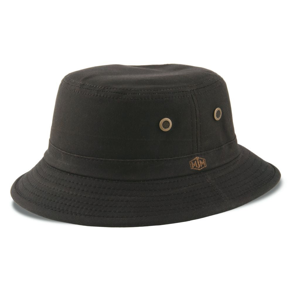 MJM Bucket Hat Wax Cotton Brown - Oilskin Bøllehat i Brun - Bucket Hat fra MJM Hats hos The Prince Webshop