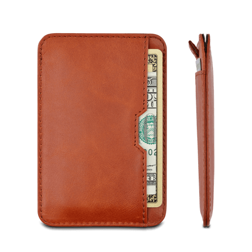 Vaultskin Chelsea Card Holder - Cognac Minimalist Pung - Kortholder fra Vaultskin London hos The Prince Webshop