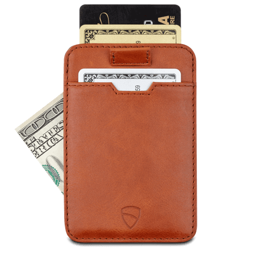 Vaultskin Chelsea Card Holder - Cognac Minimalist Pung - Kortholder fra Vaultskin London hos The Prince Webshop