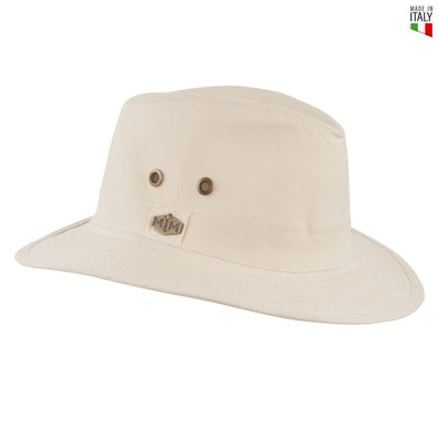 MJM Caribien Linned Safari Hat - Natur - S/56cm - Hat fra MJM Hats hos The Prince Webshop