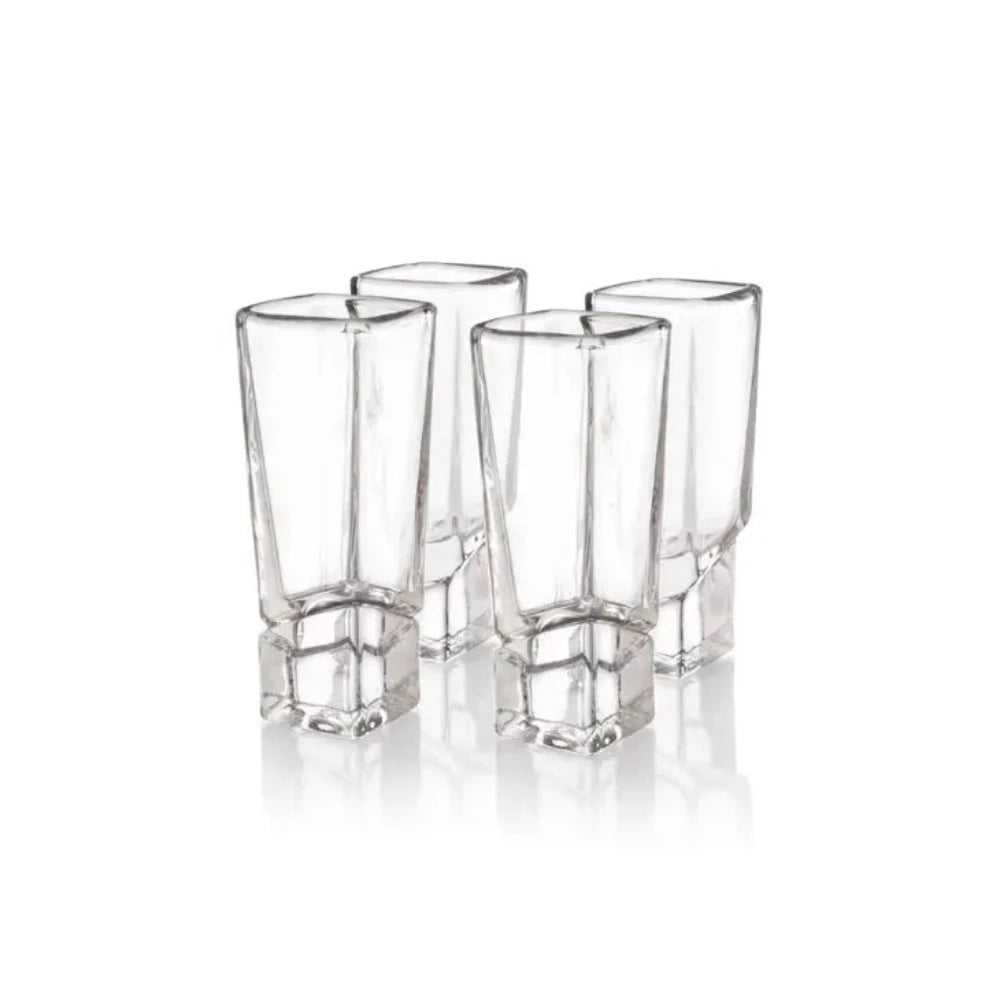 JoyJolt - Carre Square Heavy Base Shot Glas - Sæt af 4 - Shotglas fra JoyJolt USA hos The Prince Webshop