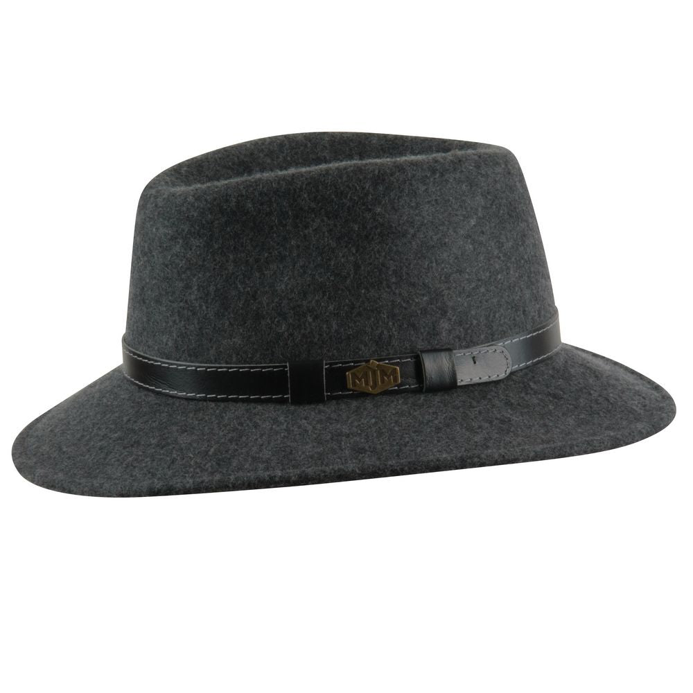 MJM CITY Grå Uld Filt Hat - Waterproof & Crushable - Traveller Hat fra MJM Hats hos The Prince Webshop
